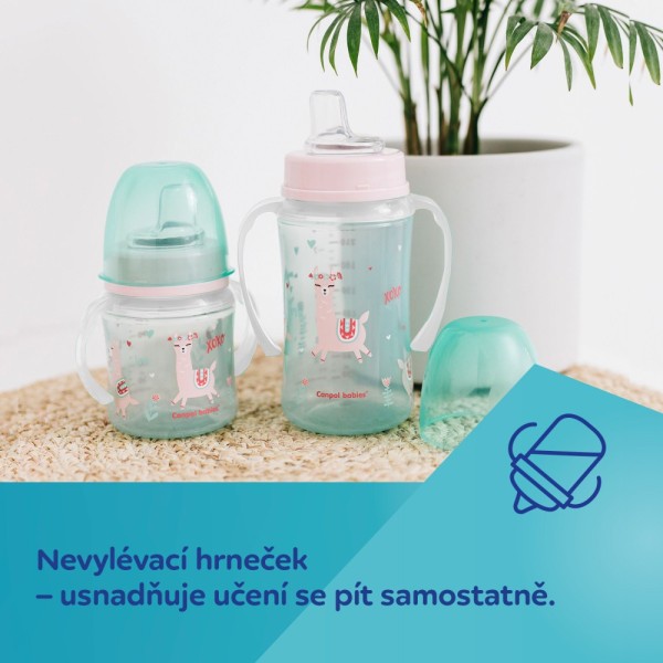 CANPOL BABIES Tréninkový hrneček se svítícími úchyty EXOTIC ANIMALS 240ml