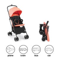 KINDERKRAFT Mini Dot Coral Kočárek sportovní + koš na pleny Angelcare