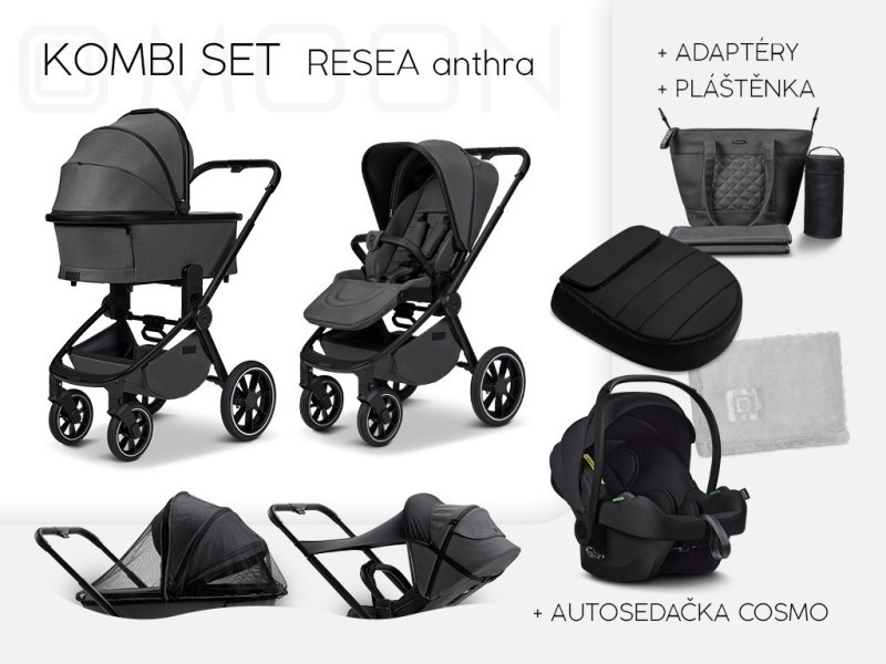MOON RESEA + Kombi set Kombinovaný kočárek