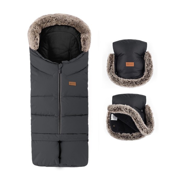 PETITE&MARS Set zimní fusak Arctic 4v1 + rukavice na kočárek Furry