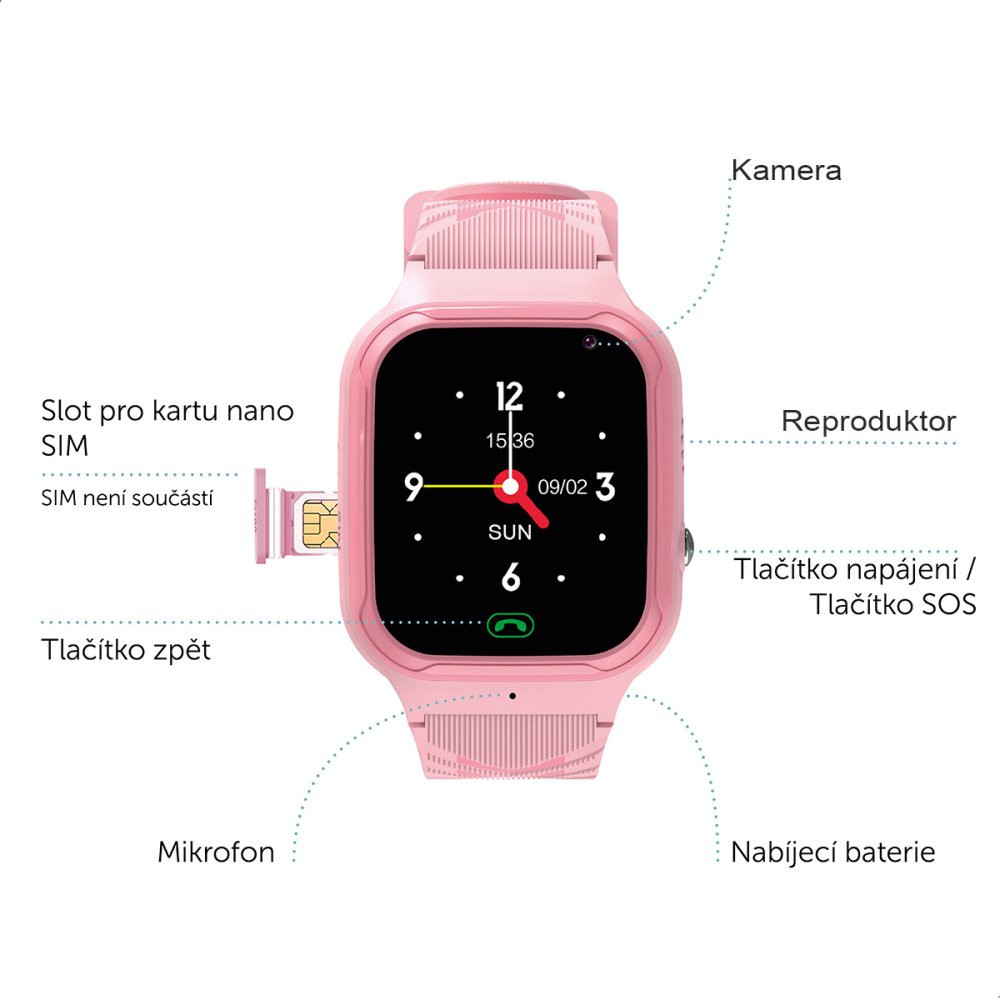 ZAZU Dětské chytré hodinky 4G