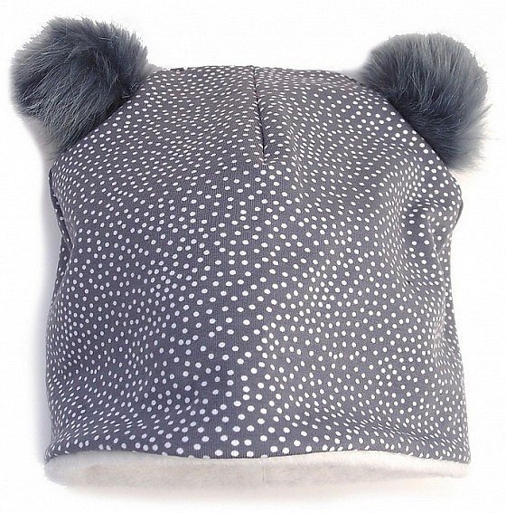 čepice Grey Dots Bobble