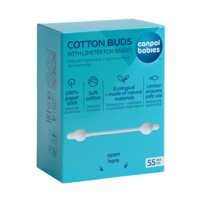 Vatové tyčinky s omezovačem papírové 56ks