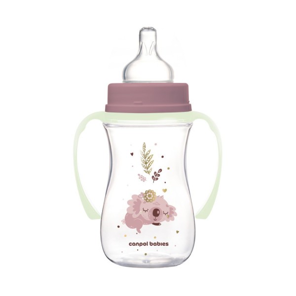 Canpol babies Antikoliková lahev EasyStart se svítícími úchyty SLEEPY KOALA