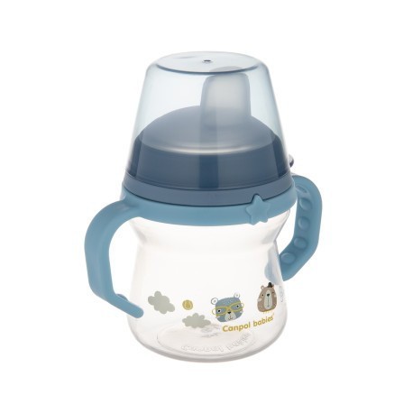 CANPOL BABIES Hrneček se silikonovým pítkem FirstCup BONJOUR PARIS 150ml