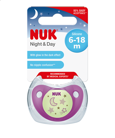 Dudlík NUK Den & NOC, SI,V2 (6-18m.) box