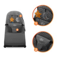 KINDERKRAFT Lehátko houpací Mimi Grey, do 9 kg KINDERKRAFT Lehátko houpací Mimi Grey, do 9 kg