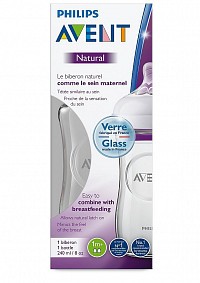 Philips Avent láhev Natural Response skleněná transparentní 240 ml