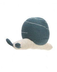 Lässig Chrastítko Knitted Toy with Rattle Garden Explorer snail blue