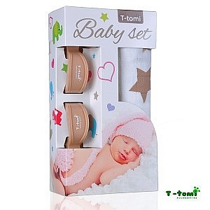 Baby set - bambusová osuška + kočárkový kolíček