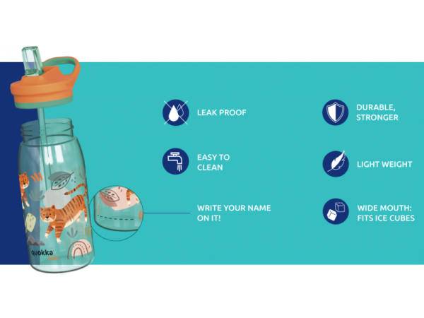 QUOKKA Plastová láhev s pítkem Glow Kids Cars 580 ml