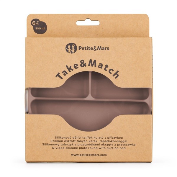 PETITE&MARS Talířek silikonový dělící kulatý Take&Match 6m+