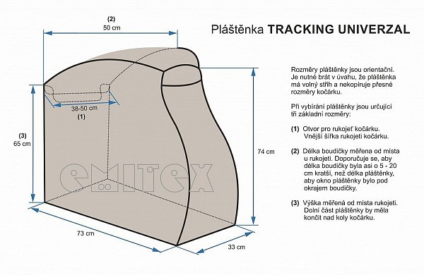 Pláštěnka na kočárek TRACKING UNIVERSAL- černá