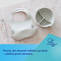 CANPOL BABIES Silikonová dělená miska s přísavkou DOTS