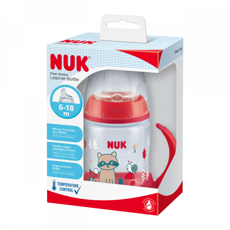 NUK FC lahvička na učení s kontrolou teploty, 150 ml