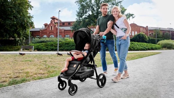 Kočárek sportovní Grande burgundy Kinderkraft + Dětské odrážedlo 2WAY Next