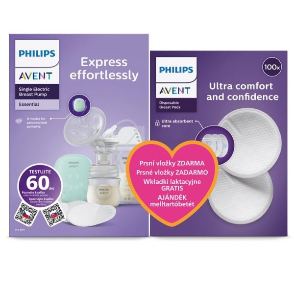 Philips AVENT Odsávačka mateřského mléka elektrická sada Essential SCD323/20+Dárek - Odsávačka Essential SCD323/20+Dárek