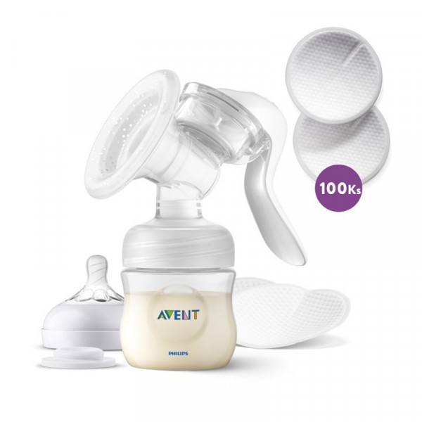 Philips AVENT manuální a Prsní vložky jednorázové 100 ks