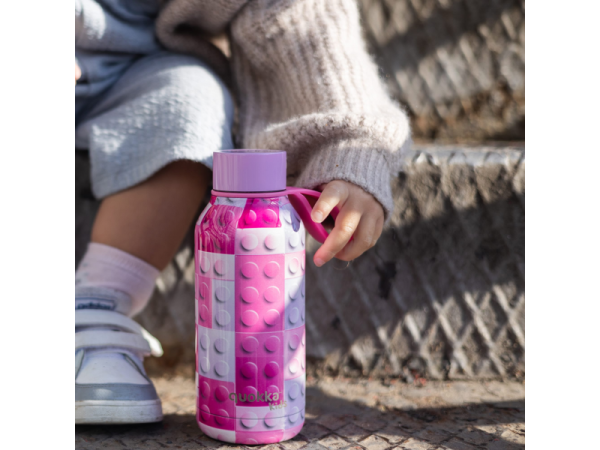 QUOKKA Nerezová termoláhev Solid Kids s poutkem 330 ml