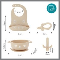 BABYMOOV Silikonová miska s přísavkou, lžičkou a bryndáčkem FIRST´ISY KIT