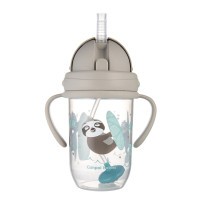 CANPOL BABIES Nevylévací hrneček se slámkou a závažím EXOTIC ANIMALS 270ml