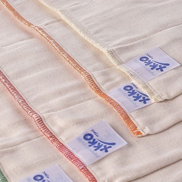 KIKKO Vícevrstvé bio bavlněné pleny Organic (4/8/4) Natural Twill (6ks)