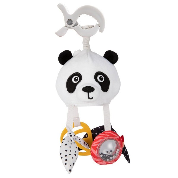 Senzorická závěsná cestovní hračka PANDA s klipem