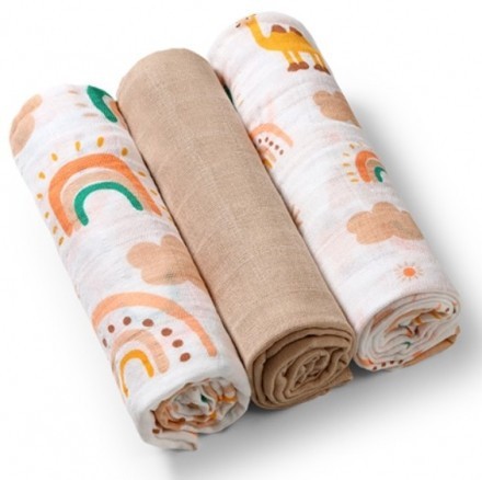 BABYONO Pleny mušelínové Super soft 3 ks