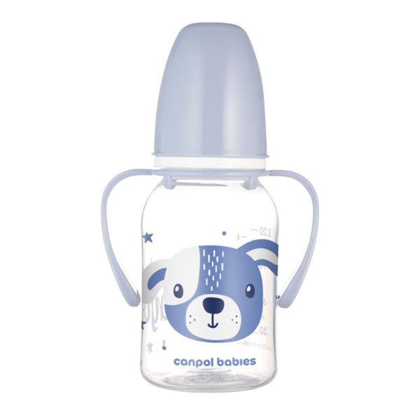 CANPOL BABIES Lahev úzkohrdlá s úchyty CUTE ANIMALS 120ml
