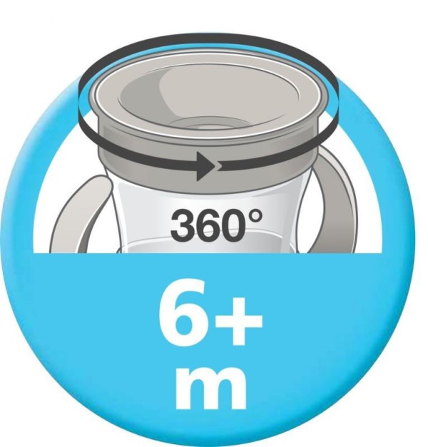 NUK Dětský hrníček Mini Magic 360° s víčkem
