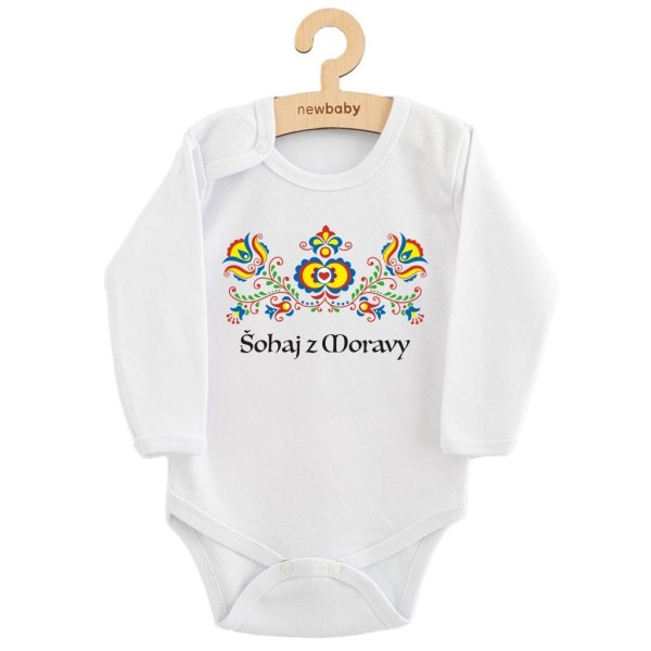 NEW BABY Dětské body s potiskem Lidový vzor Šohaj z Moravy