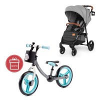 Kočárek sportovní Grande LX Grey Kinderkraft + Dětské odrážedlo 2WAY Next