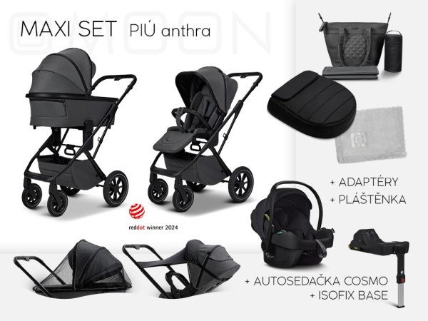 MOON PIÚ MAXI SET Kombinovaný kočárek