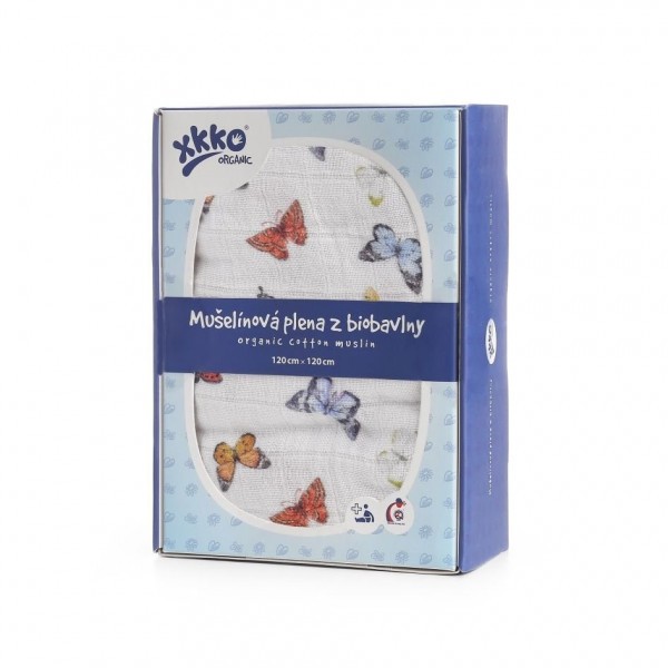 KIKKO Biobavlněná plena XKKO Organic 120x120