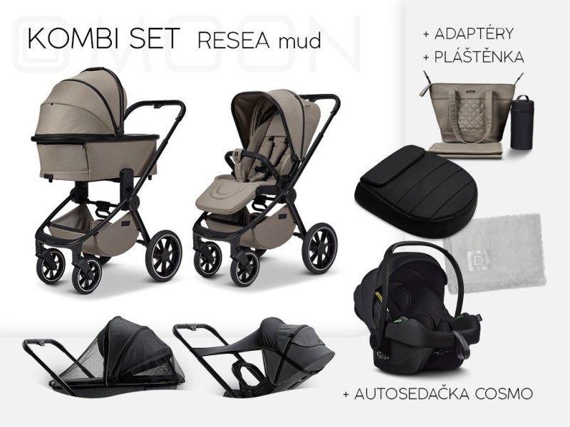 MOON RESEA + Kombi set Kombinovaný kočárek