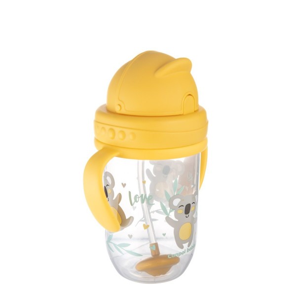 CANPOL BABIES Nevylévací hrneček se slámkou a závažím EXOTIC ANIMALS 270ml