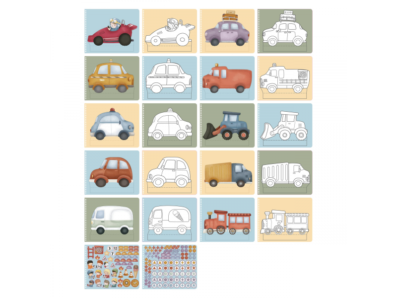 LITTLE DUTCH Kniha s vystřihovacími auty Jim