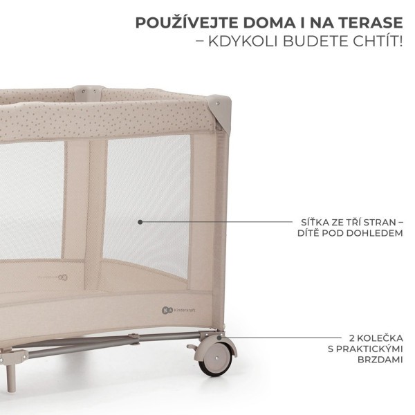 KINDERKRAFT Postýlka cestovní Joy 2 s doplňky