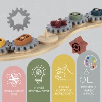 ZOPA Silikonová bambusová skládačka ozubená kolečka