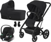 Kočárek CYBEX Set Balios S Lux Black 2022 + Aton B2 i-Size ZDARMA, deep black