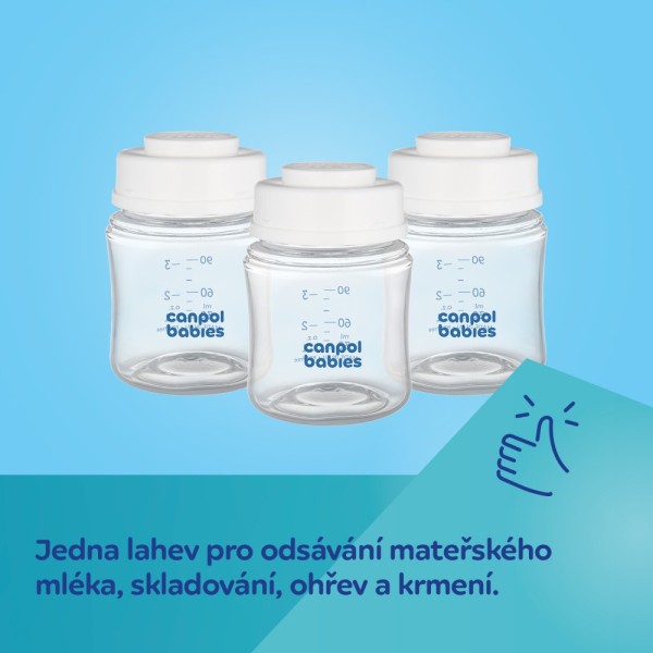 CANPOL BABIES Sada lahví na skladování mléka 3x120ml