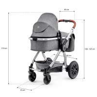 KINDERKRAFT Kočárek kombinovaný Veo black/grey 3v1 Kinderkraft + koš na pleny Angelcare