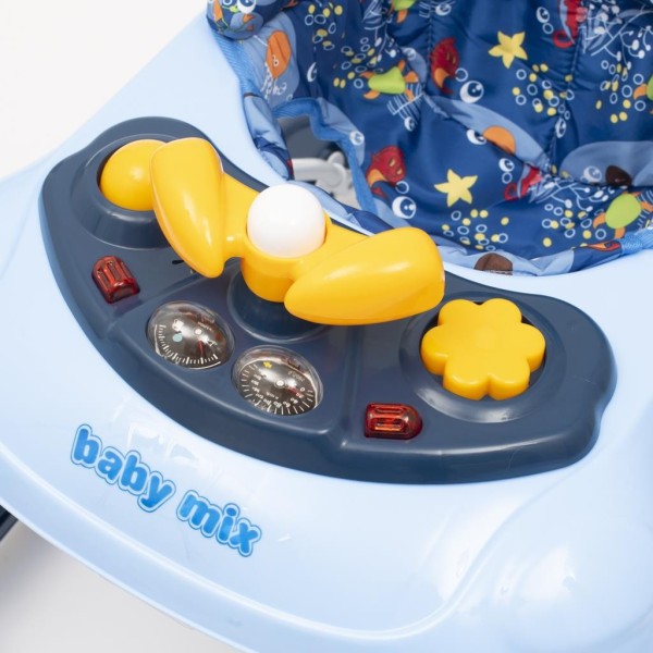 BABY MIX Dětské chodítko s volantem a silikonovými kolečky