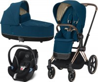 Kočárek CYBEX Set Priam Rosegold Seat Pack 2021, Lux Carry Cot včetně Aton 5