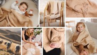 BABYONO Deka z merino vlny 75 x 100 cm dark beige 0m+