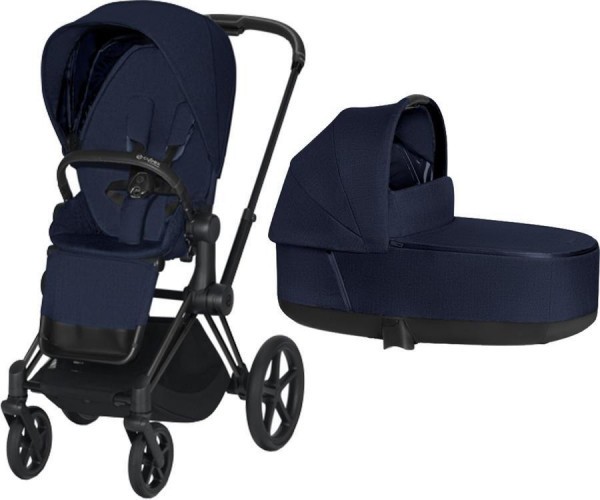 Kočárek CYBEX Priam Matt Black Seat Pack PLUS 2021 včetně korby