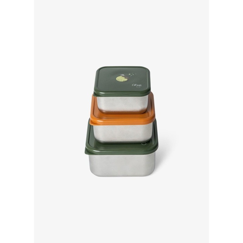 CITRON Sada 3 stohovatelných boxů z nerezu -  Tiger