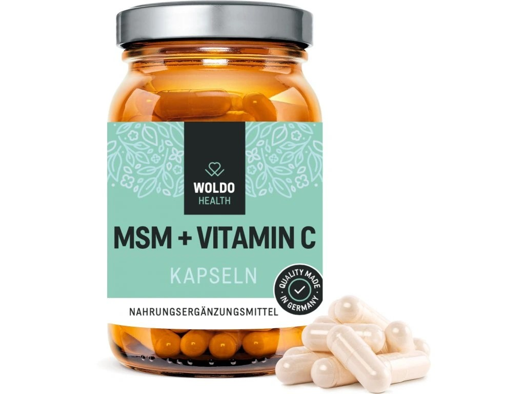 WOLDOHEALTH MSM + Vitamín C - 180 kapslí