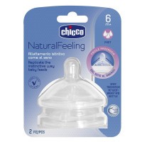 CHICCO Dudlík na láhev Natural Feeling silikon 2 ks