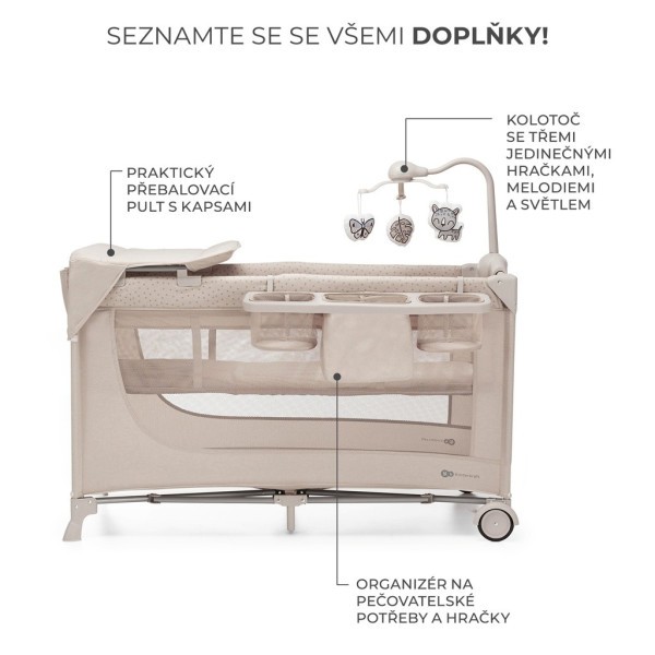KINDERKRAFT Postýlka cestovní Joy 2 s doplňky